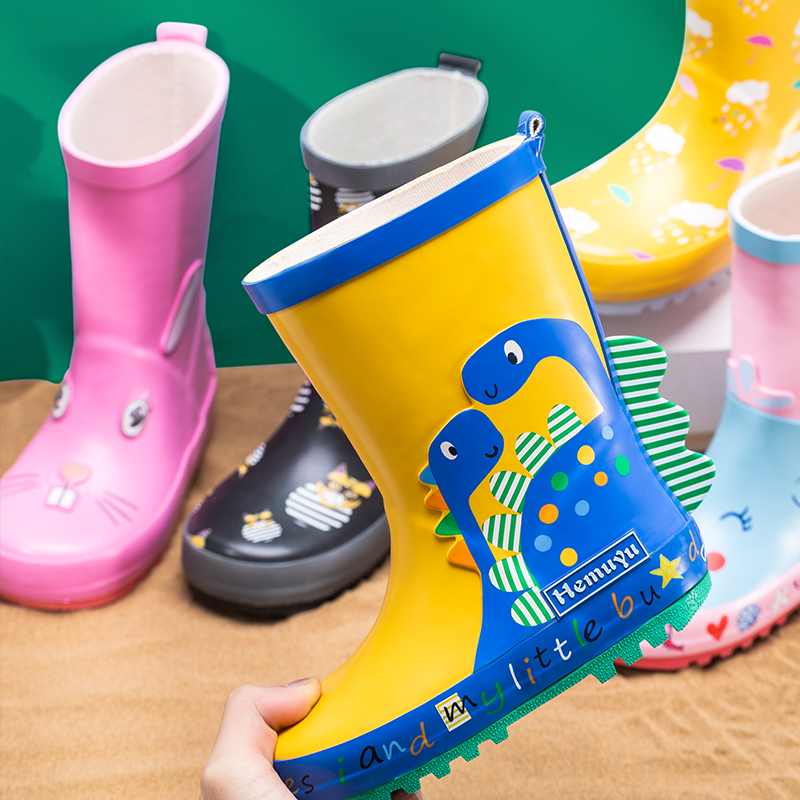 Children Rain Shoes Boys Girls Summer Non-slip Rain Boots Baby Dinosaur Students Toddlers Children Toddlers Great Boy Water Shoes