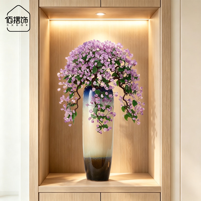Large Floor-Standing Amethyst Money Tree Ornament for Villa Living Room, Entrance, Tv Cabinet, Staircase, Housewarming Decoration Large Floor-Standing Amethyst Money Tree Ornament for Villa Living Room, Entrance, Tv Cabinet, Staircase, Housewarming Decoration