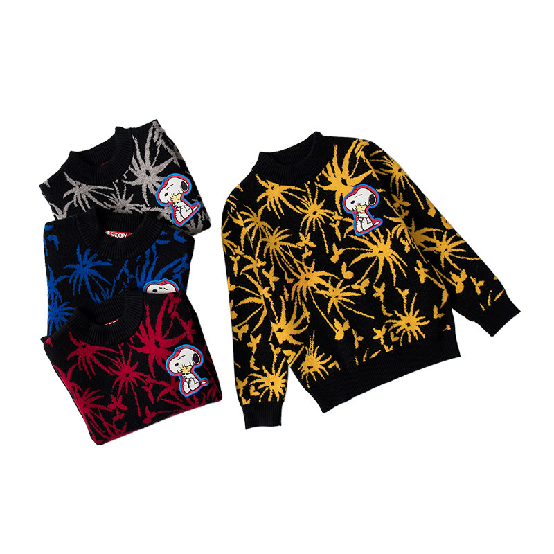Broken code clearance Snoopy counter children's clothing Boys and girls knitted sweater half turtleneck sweater 7W035
