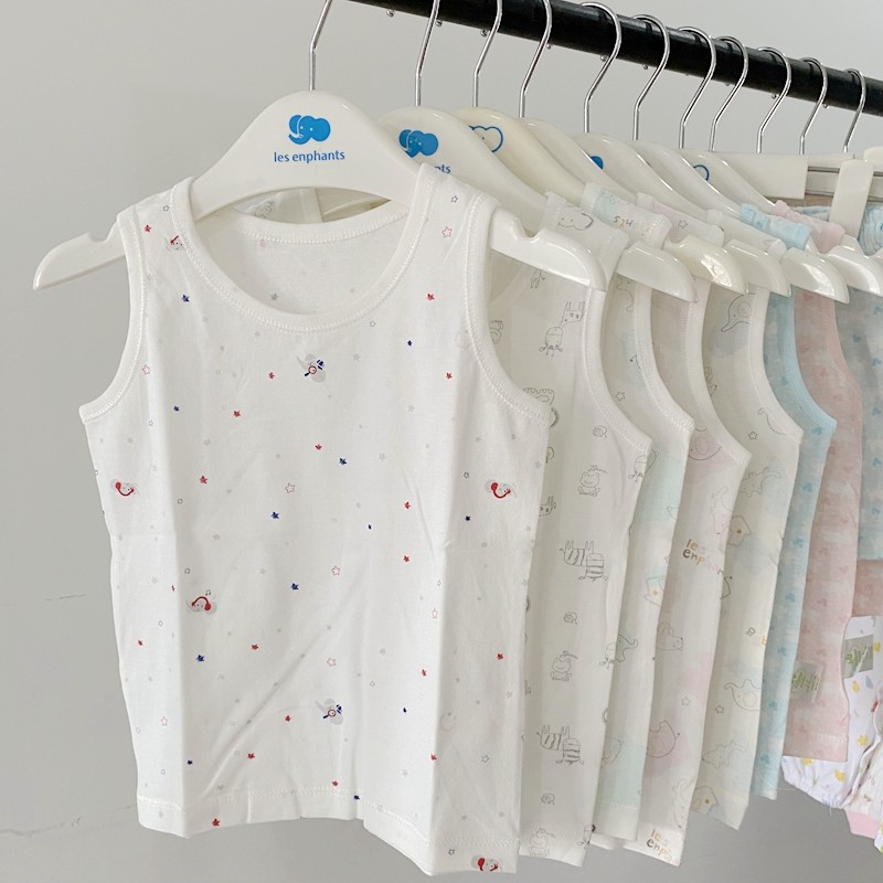 特別オファー：Liyingfangカウンター直販の正規品ベビー下着。男の子用と女の子用の夏用薄手ベストとショートパンツ。綿100％モダール素材。