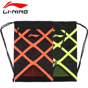Li Ning, кроссовки для бадминтона, сумка для обуви, универсальный рюкзак подходит для мужчин и женщин, складная сумка для хранения, надевается на плечо, на шнурках
