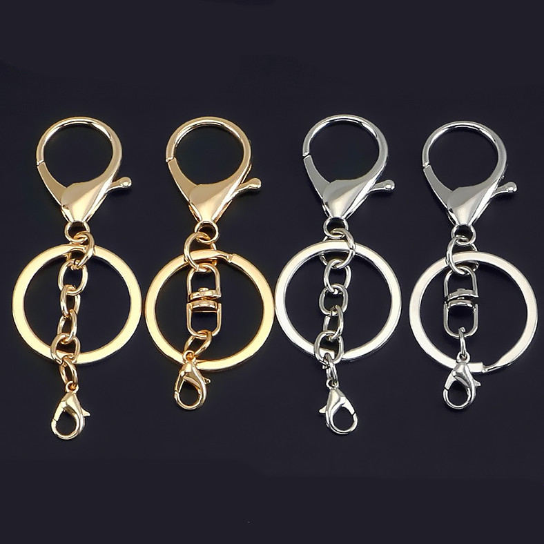 Plated Alloy Lobster Clasp Keychain Figure-Eight Buckle Chain Four-Piece Set Keychain DIY Jewelry Accessories Key Pendant