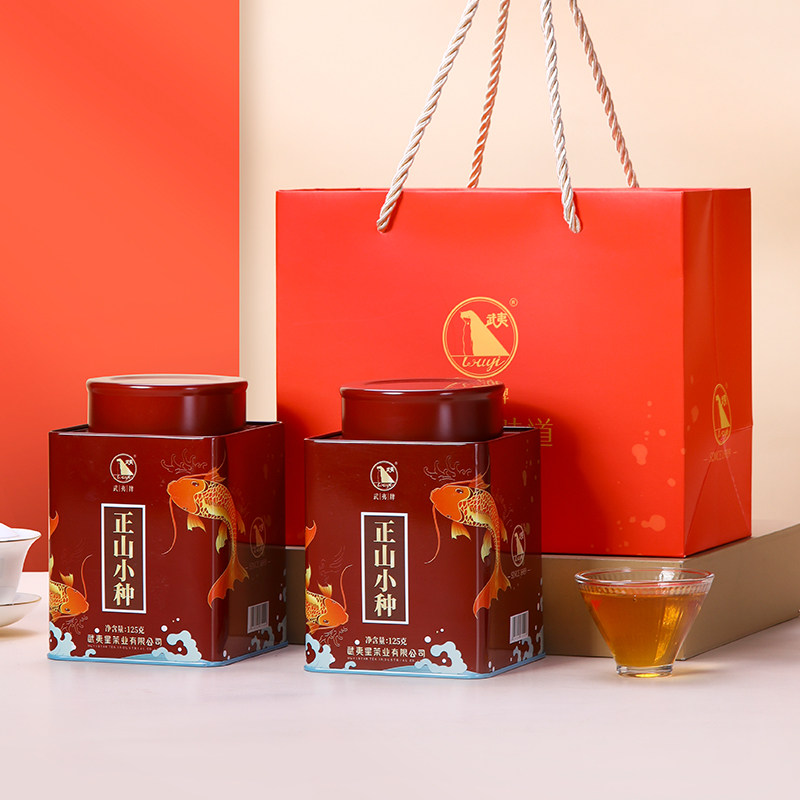 2025 Новый чай Wuyixing Gujian Zhengshan Небольшой сорт черного чая Wuyishan Аутентичный подарок Tongmuguan Две банки по 250 г Изображение 1