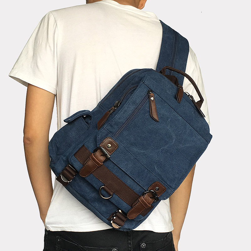 Small Backpack Men's Casual Small Tutorial School Bag Multifunctional Chest Bag Mini Rucksack Travel Small Bag