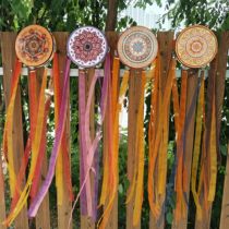 National wind chimes and drums musical instruments Hanfu photography outdoor dance props Tang style Dunhuang style multi-color streamers tambourine tassels