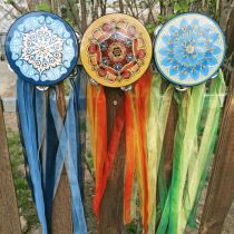 Uighur tambourine Dunhuang tambourine dance props flying dance instruments Western region photo-taking streamers tassels ling drums