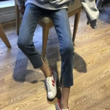 Осенние штаны, модные джинсы, леггинсы для беременных, свободный прямой крой