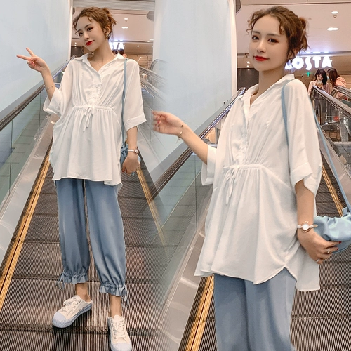 Модный комплект для беременных для выхода на улицу, весенняя летняя осенняя летняя одежда, осенние штаны