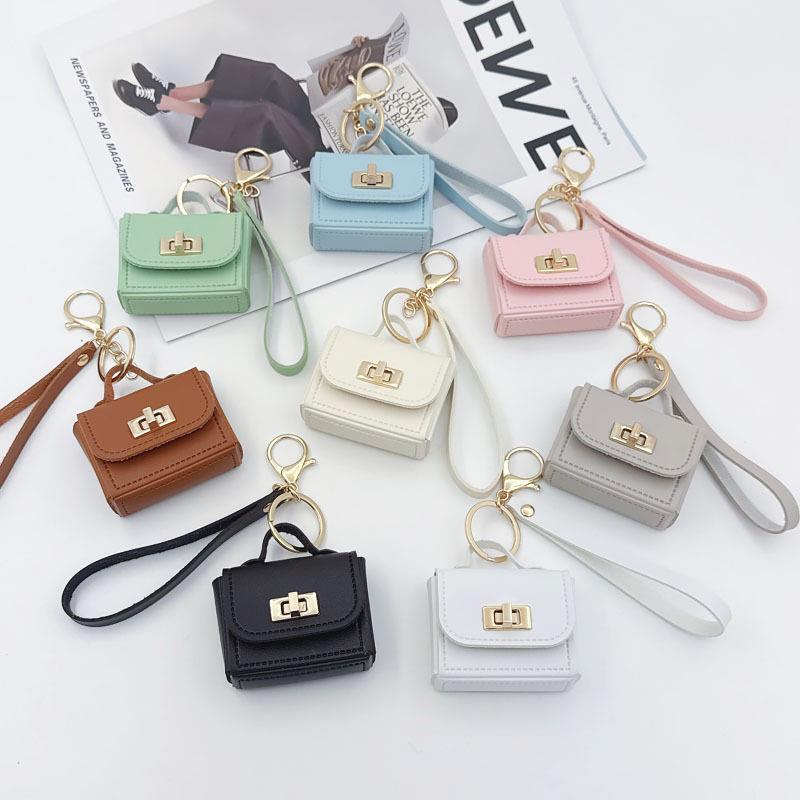 Creative Mini Bag Keychain Leather Hand Strap Coin Purse Pendant Mobile Phone Bag Accessories Pendant Gift