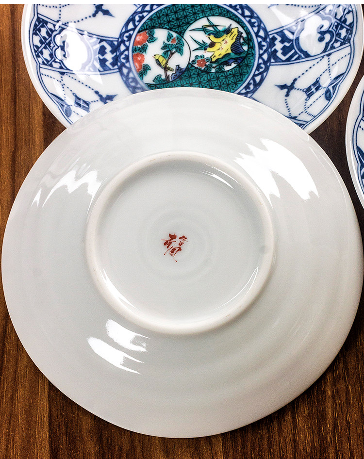 日本輸入九谷焼青椒窯絵花鳥陶磁器食器皿皿平皿デザートフルーツ