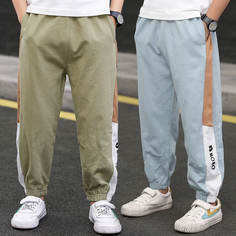 Chàng trai quần mùa hè quần mỏng ướt trong trẻ em lớn quần âu băng mỏng sweatpants bông childrens quần chống muỗi.