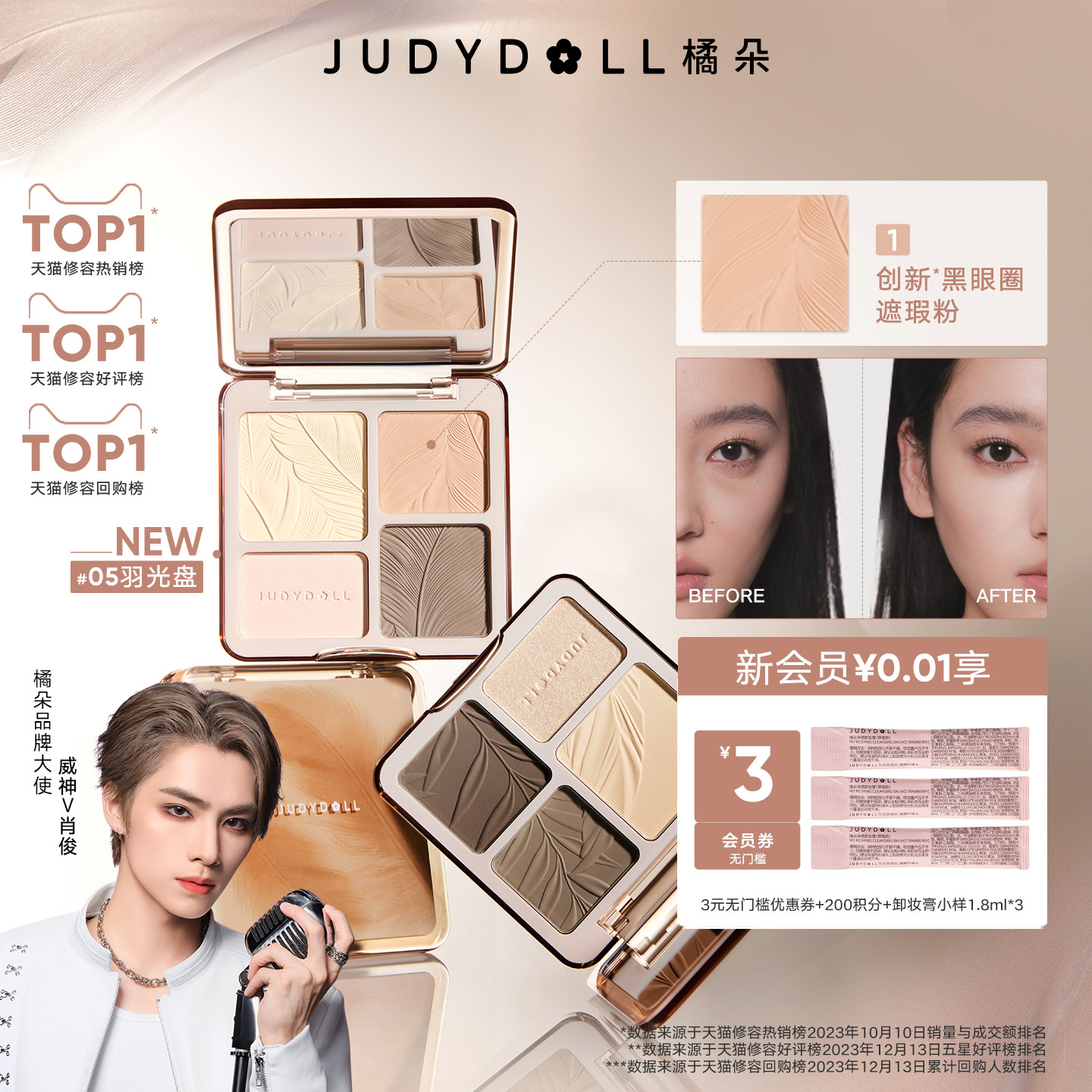 [Запуск нового цвета] глянцевая восстанавливающая пластина Judydoll orange flower shadow shadow для носа, осветляющий консилер, восстанавливающий один