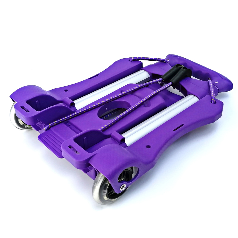 Mini silent wheel Luggage car Folding portable shopping cart Grocery trolley Student skateboard school bag Small pull car