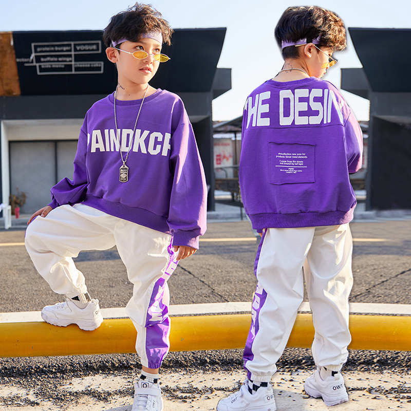 New boy hip-hop clothing toddler hiphop clothes handsome boy children's hip-hop suit hip-hop tide autumn clothing