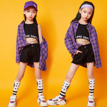 Childrens Street Dance Costume Girl Hiphop Suit Hip Hop Breeze to serve less children Jazz dance performance The Korean version of the wave