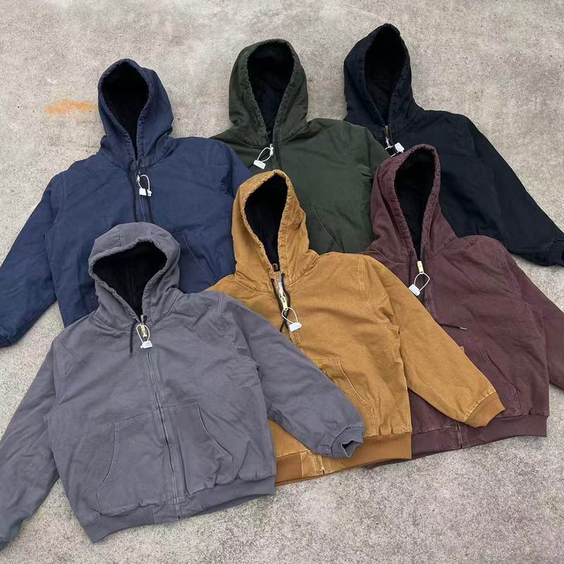 Spring and Autumn J130/J25 Vintage Washed Canvas Hooded Jacket American Kaha Style Cotton Coat Distressed Workwear Jacket Spring and Autumn J130/J25 Vintage Washed Canvas Hooded Jacket American Kaha Style Cotton Coat Distressed Workwear Jacket