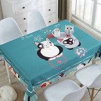 Cartoon small fresh waterproof tablecloth Nordic long square shape coffee table tablecloth Student desk ins table mat fabric