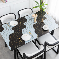 Nordic light extravagant table cloth anti-oil and anti-scalding free water crystal plate tea table mat plastic soft glass pvc thick
