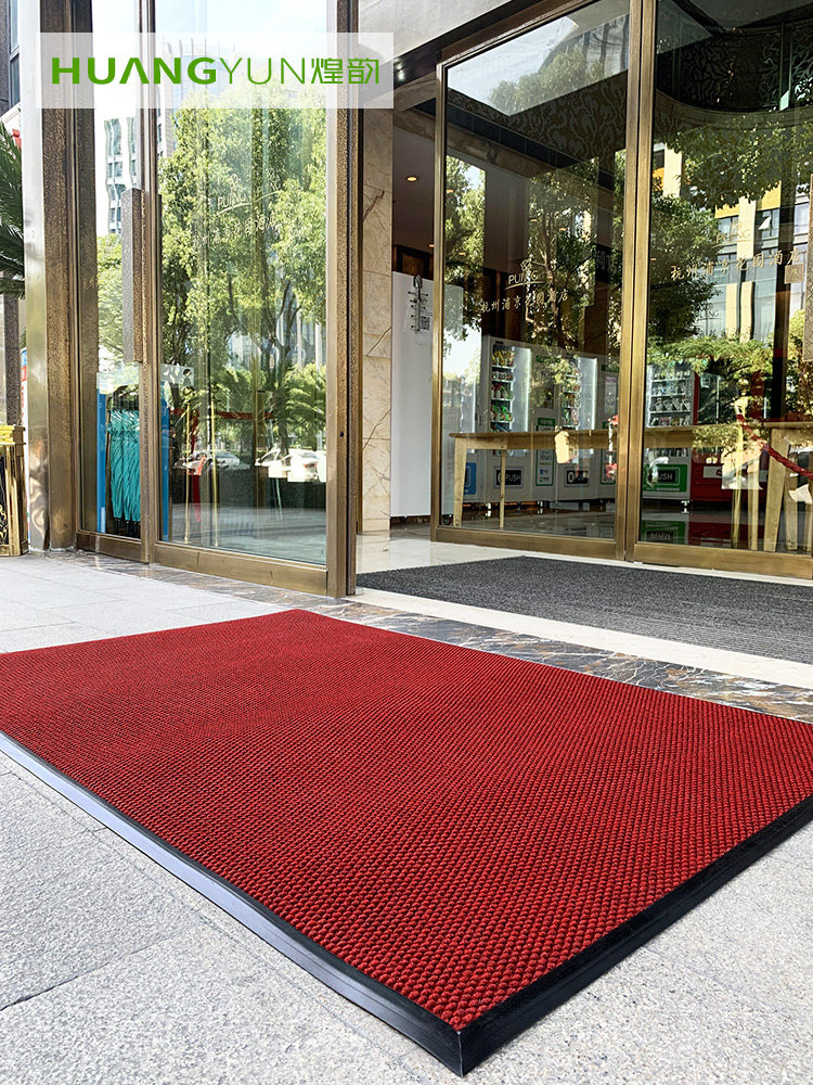 Rubber frame dust removal mat bank shopping mall supermarket entrance door mat scraping mud foot mat custom tiled water-absorbing floor mat