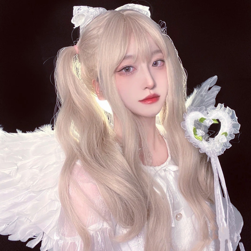 Wig female golden wave lolita soft sister jk long curly hair Japanese Net red lolita natural full head cover