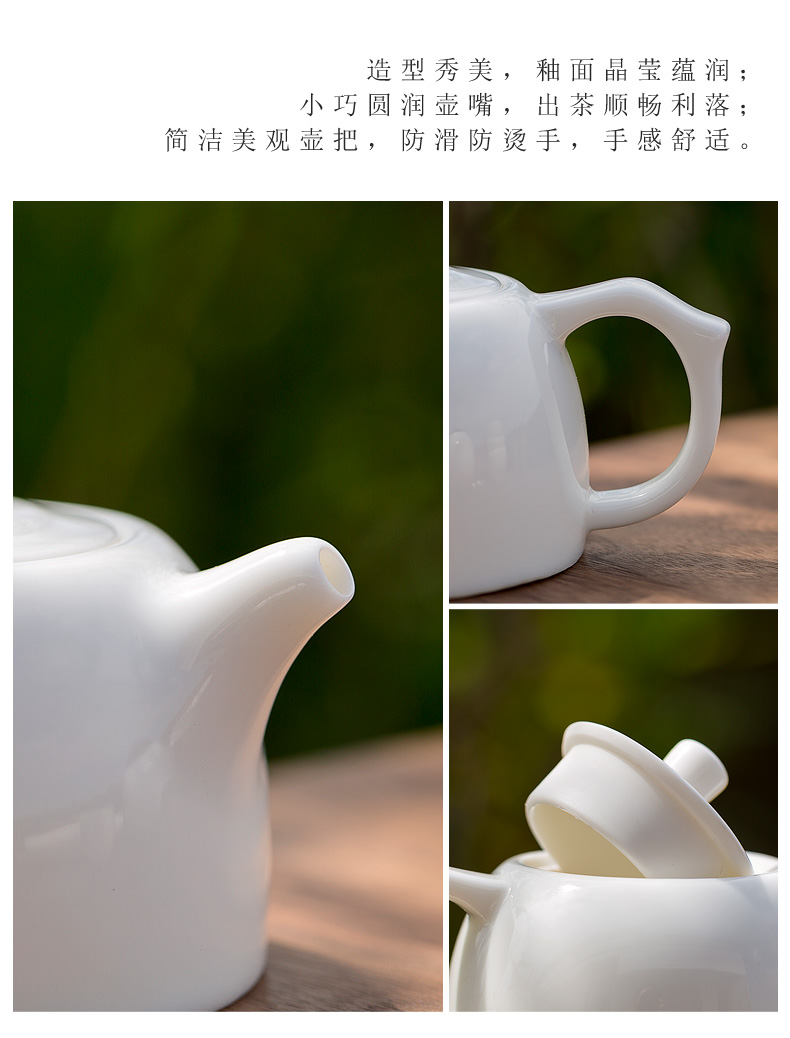 Tang's white porcelain contracted travel tea set suit portable kung fu tea caddy fixings tea tray glass cup home