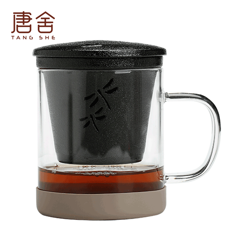 Tang s office of the heat - resistant glass keller cup tea tea cups with cover ceramic filter cup home