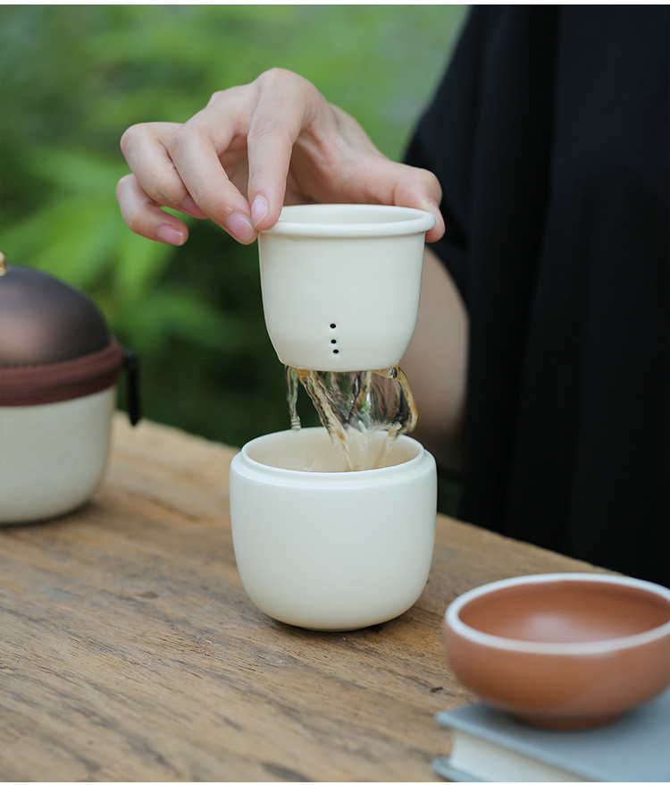 Tang s filtering separation ceramic tea cup with lid office home tea cup creative express portable package