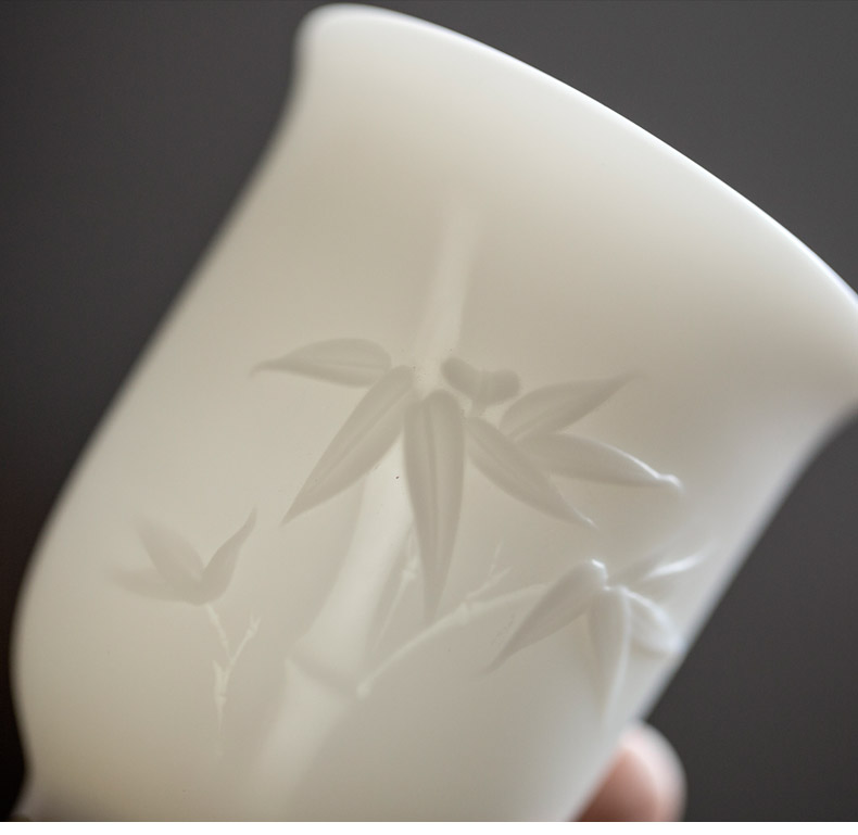 Don difference up manual anaglyph by patterns dehua white porcelain kung fu master cup sample tea cup single cup Chinese ceramic cups