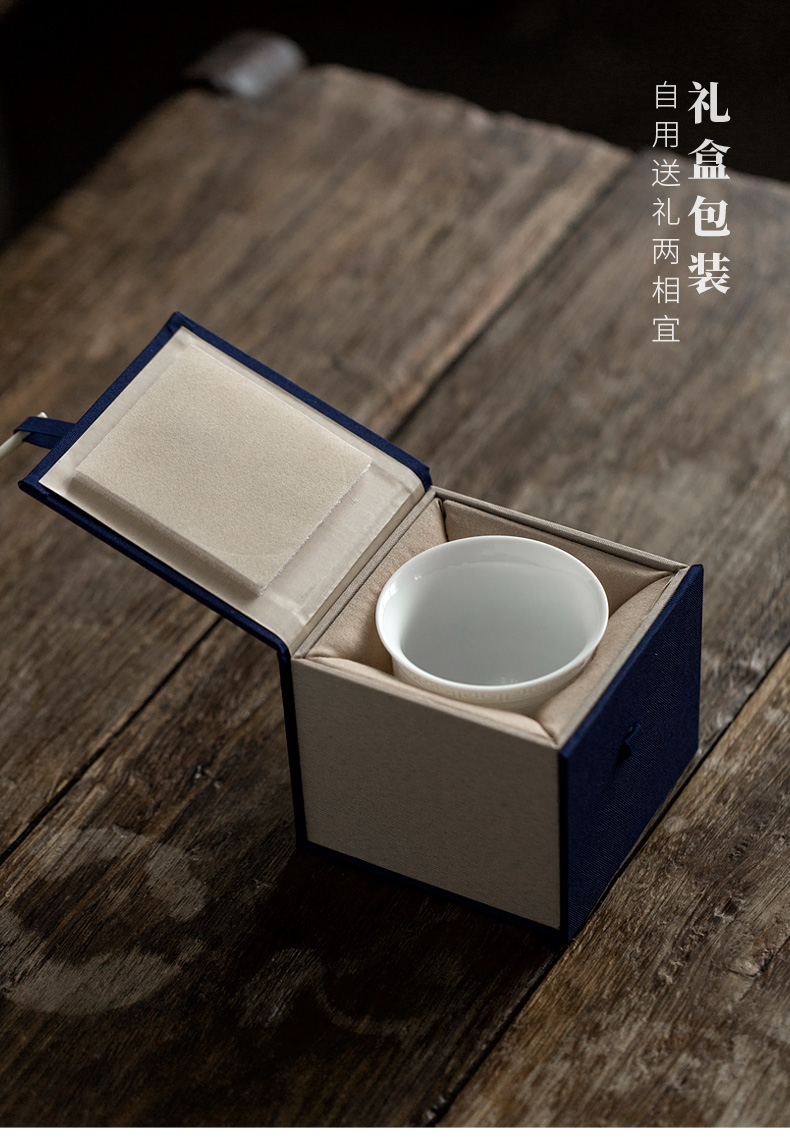 Tang dehua white porcelain shed buford cup kung fu tea cups manual sample tea cup heart sutra large master cup ceramic cup