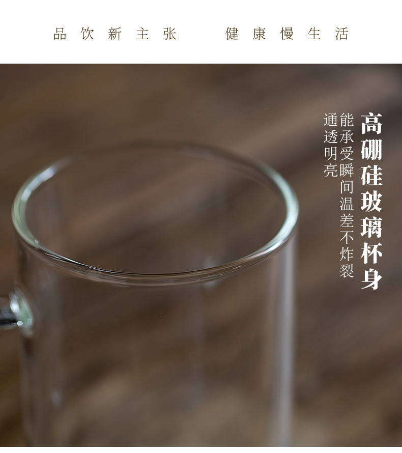 Tang s heat - resistant glass ceramic cups bladder mark cup with cover household glass filter glass office