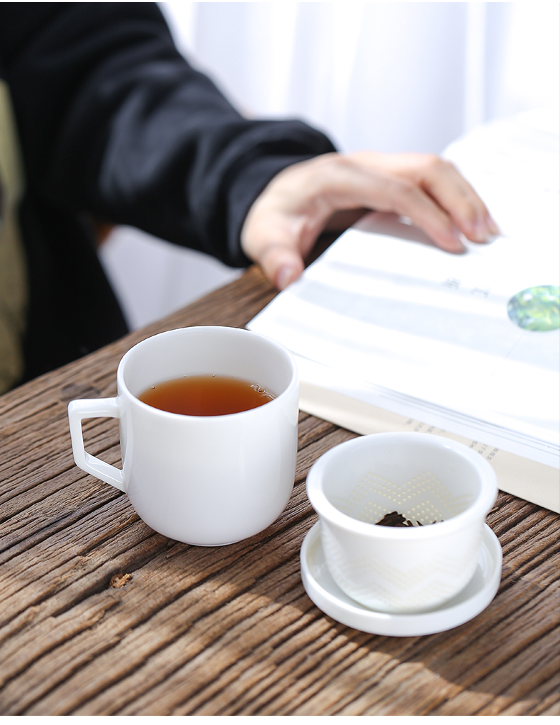 Don difference up lady cup white porcelain ceramic cups home office with cover filter, lovely cup tea tea cups