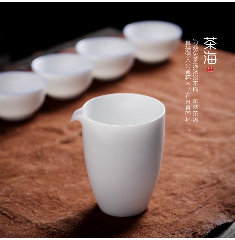 Don difference up little thin set for ceramic kung fu tea set 6 people with office large contracted tureen white porcelain cups