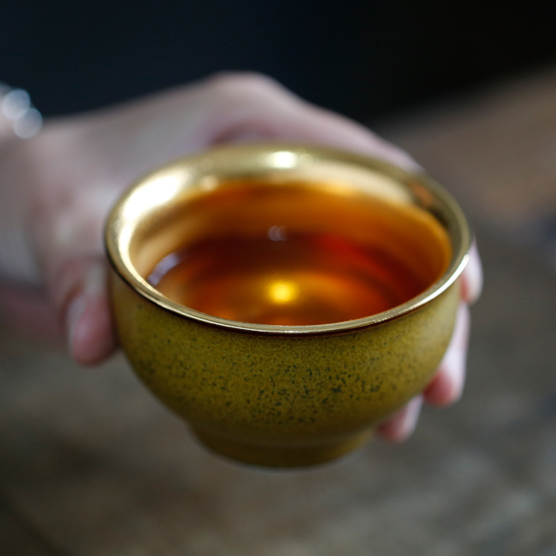 Don difference up 24 k gold and gold glaze ceramic cups at the end of the masters cup tea sample tea cup single cup light tea bowl