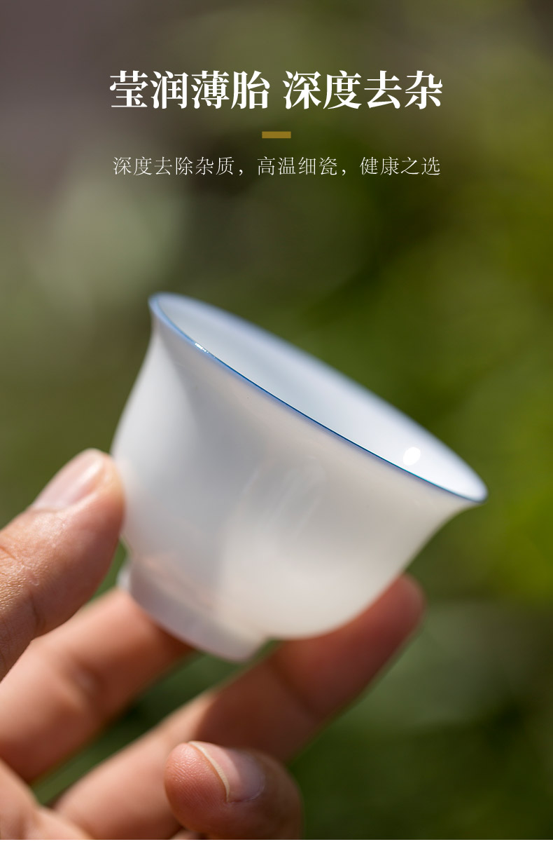 Don difference up thin body white porcelain cups large sweet white kung fu master cup single cup sample tea cup single ceramic kung fu tea set