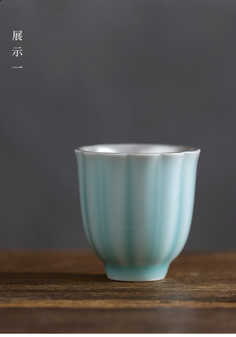Don difference up silver mine loader ceramic cups household master cup single cup silver bladder celadon sample tea cup kung fu tea cups