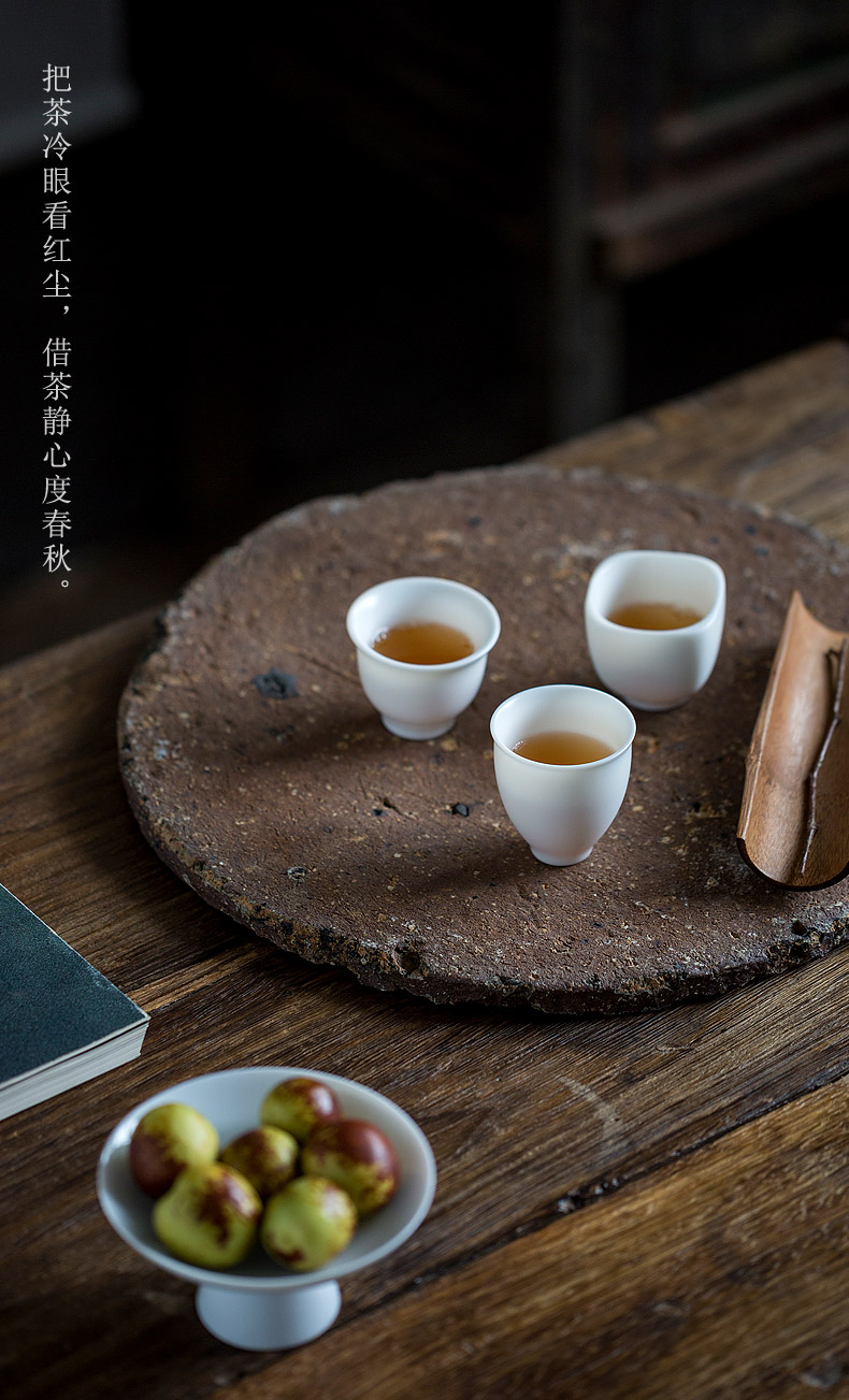 Don difference up dehua white porcelain sample tea cup small ceramic cups kung fu tea master cup single cup pure white rock tea fragrance - smelling cup