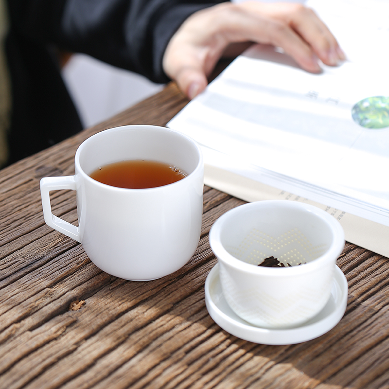 Don difference up lady cup white porcelain ceramic cups home office with cover filter, lovely cup tea tea cups