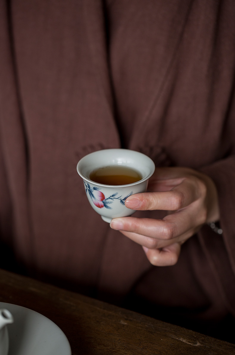 Tang s antique peach sample tea cup home master cup personal kung fu tea tea tea cup ceramic cup