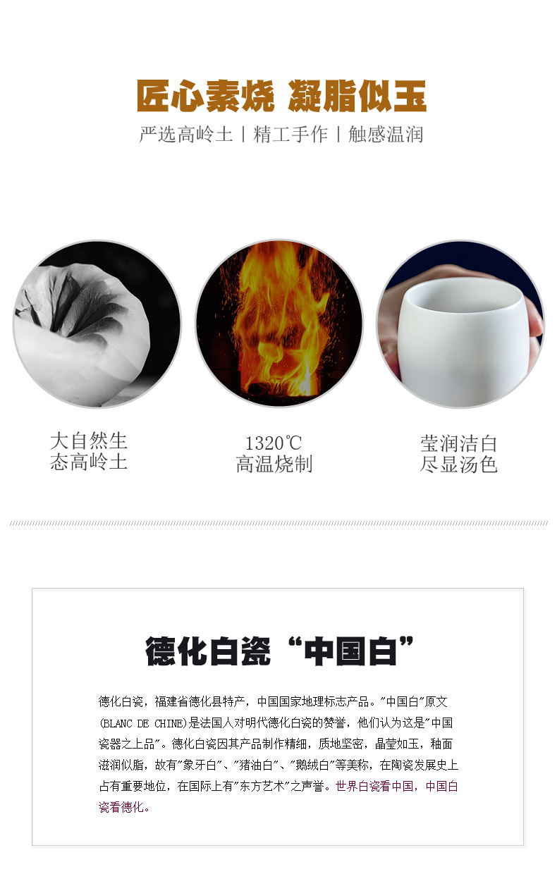 Tang's calligraphy writing custom kung fu tea sample tea cup dehua white porcelain ceramic household pu - erh tea master cup single CPU