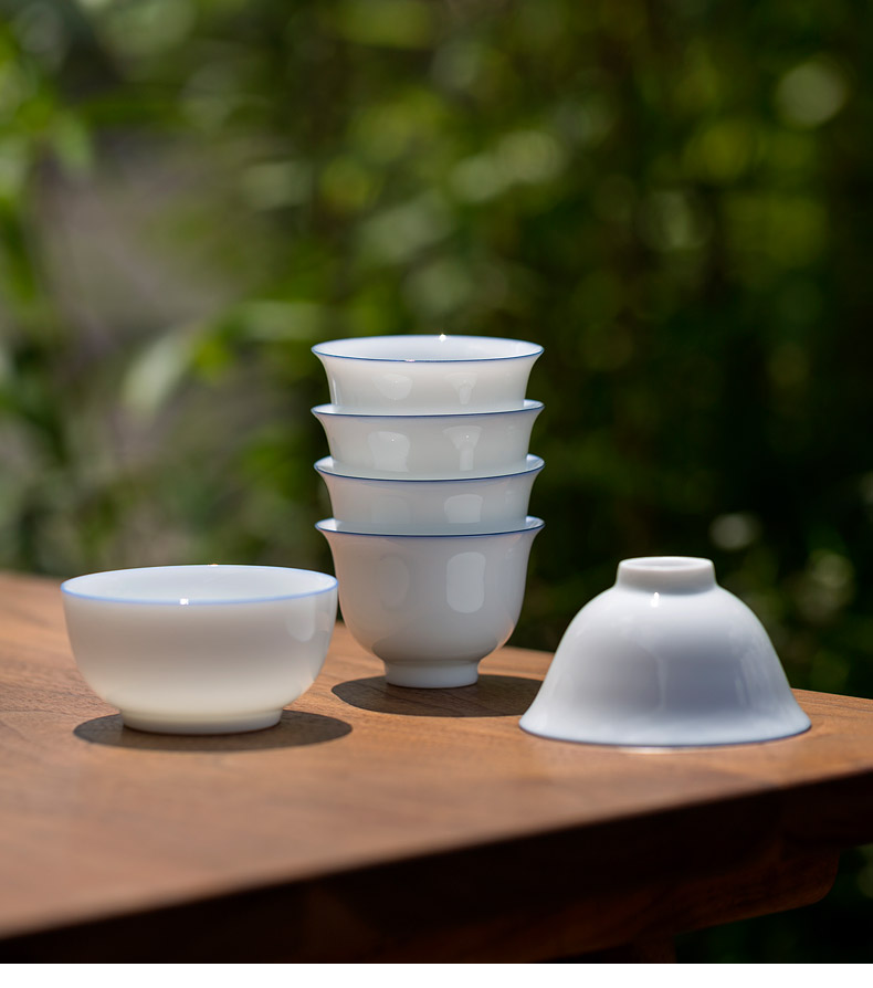 Don difference up thin body white porcelain cups large sweet white kung fu master cup single cup sample tea cup single ceramic kung fu tea set