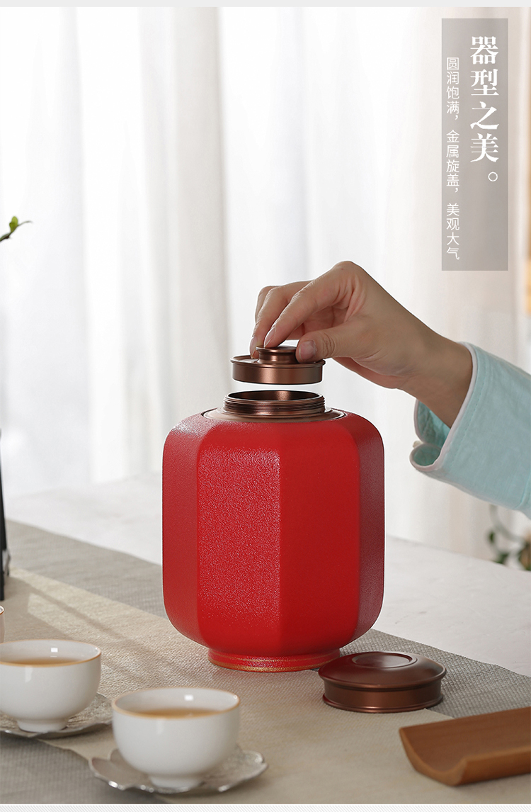 Don difference up large the lantern tea pot aluminum alloy cover sealing ceramic tea storage tanks moistureproof tea warehouse home