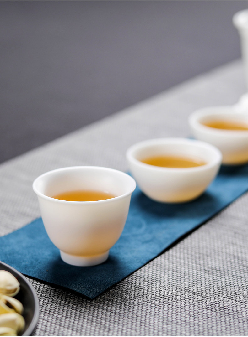 Don difference up dehua white porcelain portable travel tea set crack cup cup ceramic glass package car is suing household