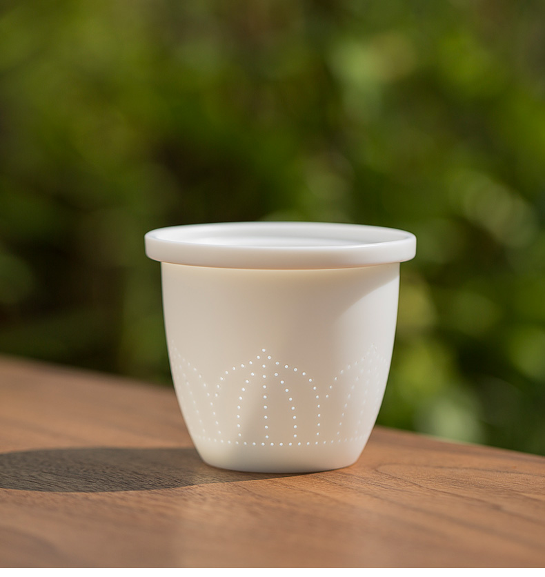 Don difference up suet jade white porcelain cup with cover filter ceramic household male ms office cup tea water separation