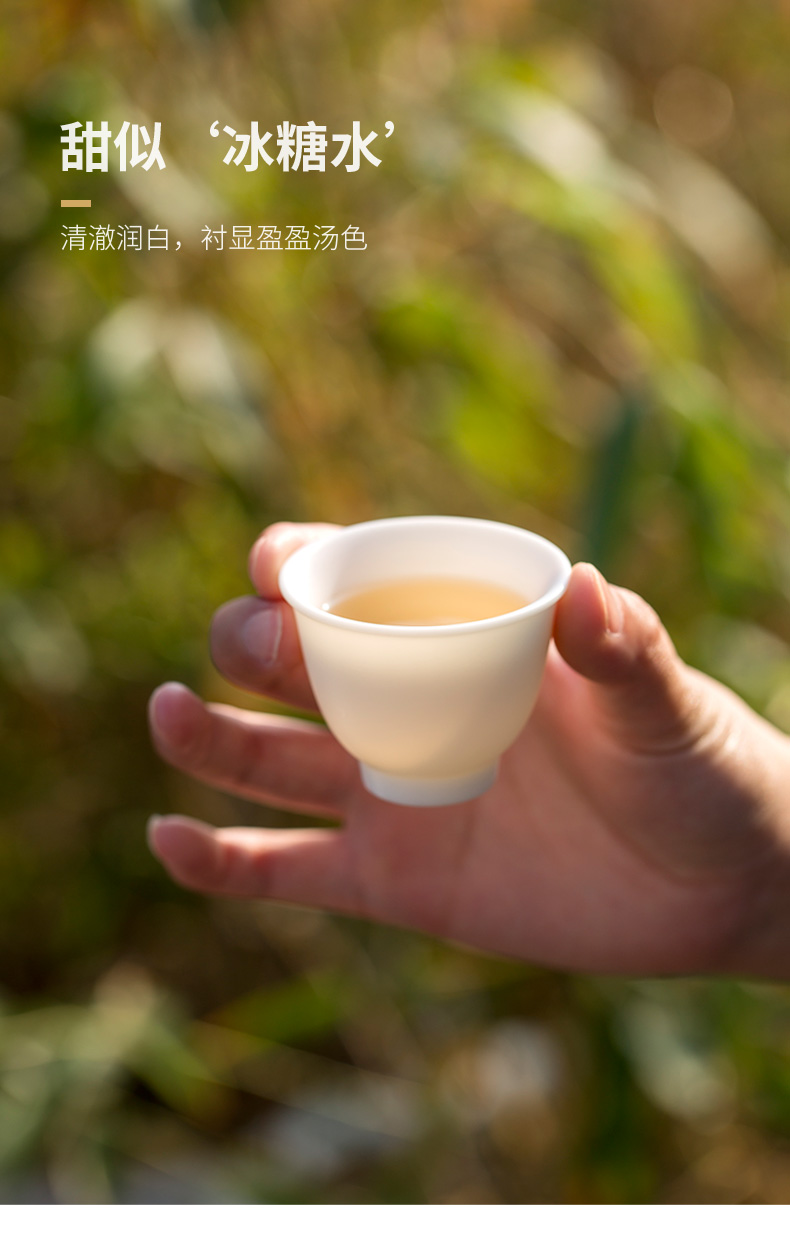 Tang's white porcelain crack cup cup ceramic glass vehicle travel is suing the home portable bag tea set