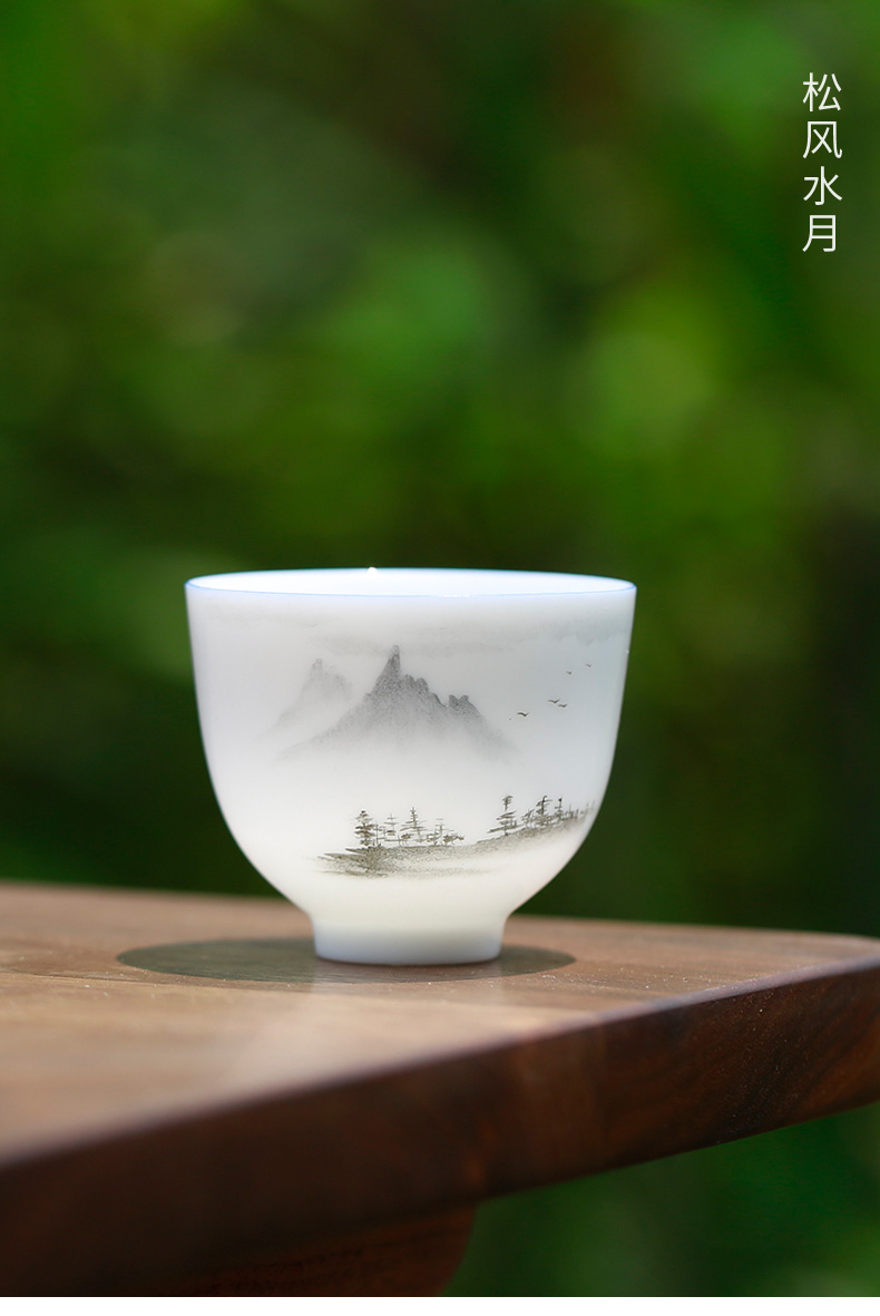 Don difference up sweet thin foetus hand - made dehua white porcelain cup tea service manual craft ceramic kung fu masters cup and cup