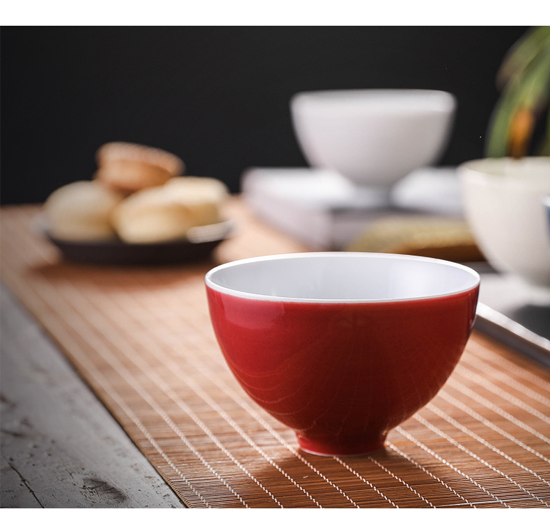 Don difference up ore ji red glaze master cup of single men and women tea cup pure manual single household kung fu ceramic cups