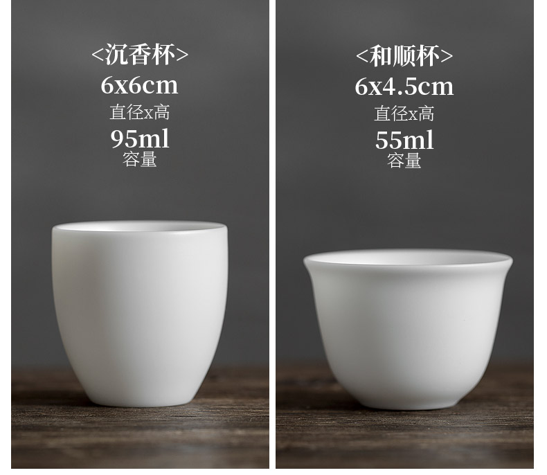 Tang's calligraphy writing custom kung fu tea sample tea cup dehua white porcelain ceramic household pu - erh tea master cup single CPU