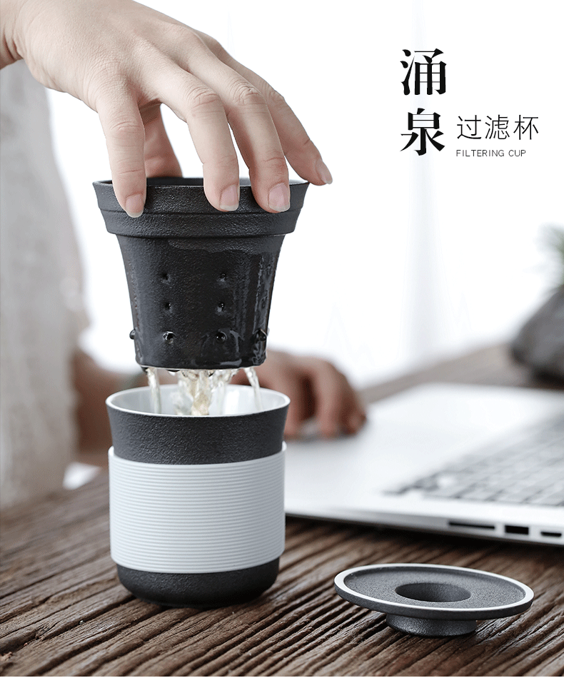 Don difference up yongquan green tea separation ceramic keller tea cups with cover home office tea cups water