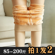 Fall and winter plus padding pants warm pantyhose lights black meat color pressure obviously thin silk socks