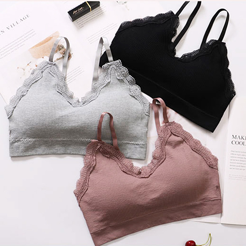 Lace beauty back tube top anti-glare wrap bra bra camisole no steel ring student sports bra girl underwear